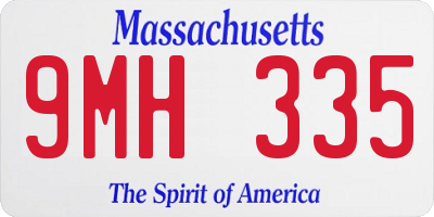 MA license plate 9MH335