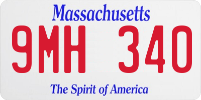 MA license plate 9MH340