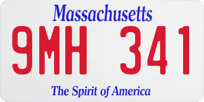 MA license plate 9MH341