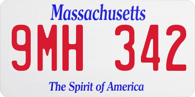 MA license plate 9MH342
