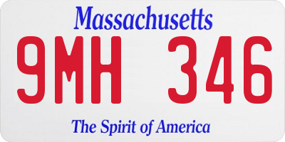 MA license plate 9MH346