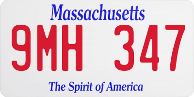 MA license plate 9MH347