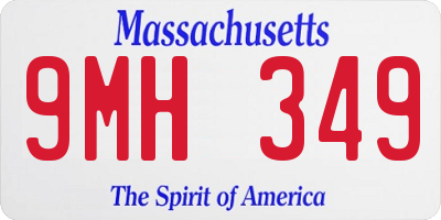 MA license plate 9MH349