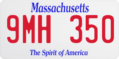 MA license plate 9MH350