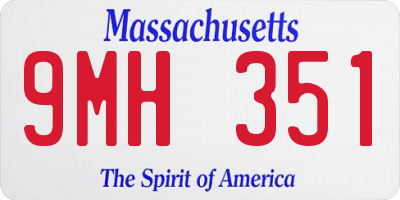 MA license plate 9MH351