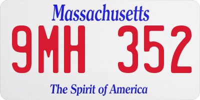 MA license plate 9MH352
