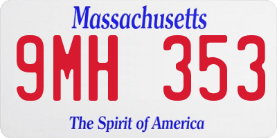 MA license plate 9MH353