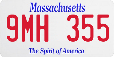MA license plate 9MH355
