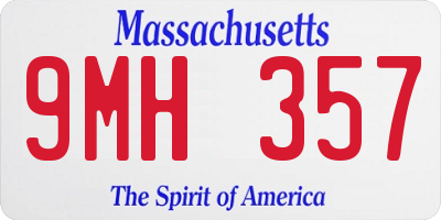 MA license plate 9MH357
