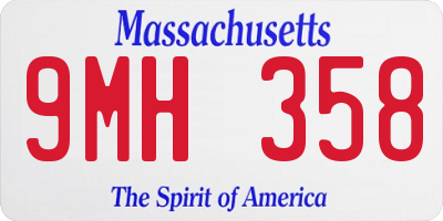 MA license plate 9MH358