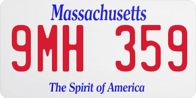 MA license plate 9MH359
