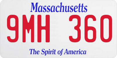 MA license plate 9MH360