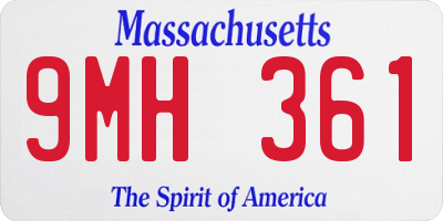 MA license plate 9MH361