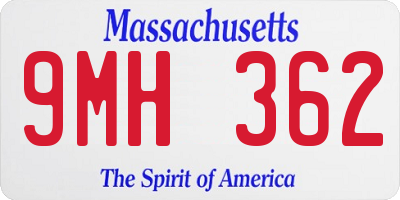 MA license plate 9MH362