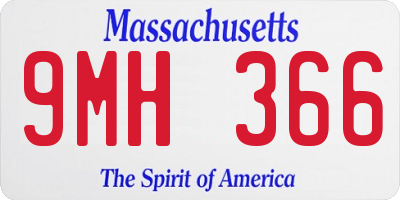 MA license plate 9MH366