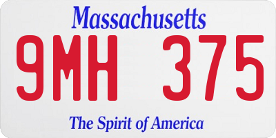 MA license plate 9MH375