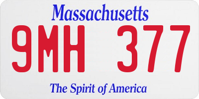 MA license plate 9MH377
