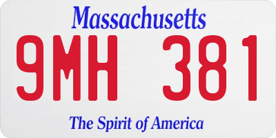 MA license plate 9MH381