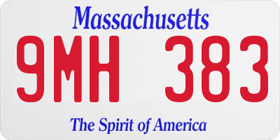 MA license plate 9MH383