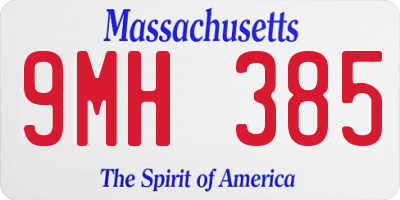MA license plate 9MH385