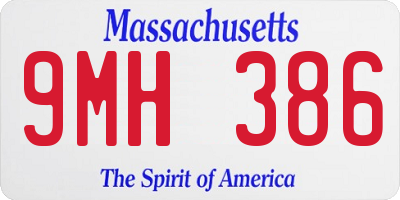 MA license plate 9MH386