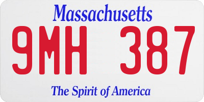 MA license plate 9MH387