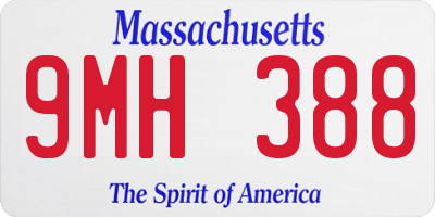 MA license plate 9MH388
