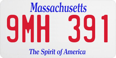 MA license plate 9MH391