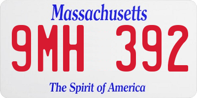 MA license plate 9MH392