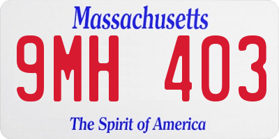 MA license plate 9MH403
