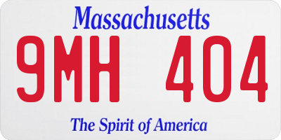 MA license plate 9MH404