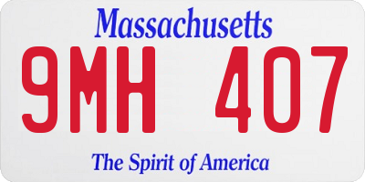 MA license plate 9MH407