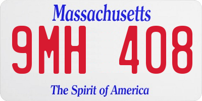MA license plate 9MH408