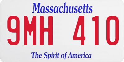 MA license plate 9MH410