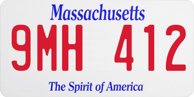 MA license plate 9MH412