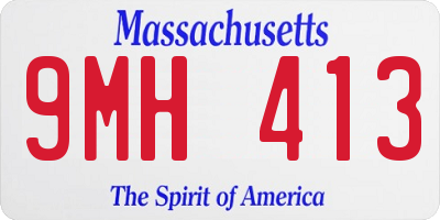 MA license plate 9MH413