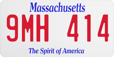 MA license plate 9MH414