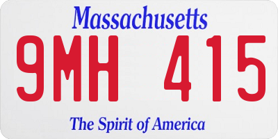MA license plate 9MH415