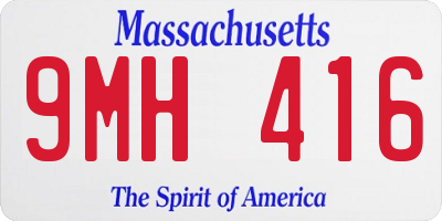 MA license plate 9MH416