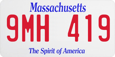MA license plate 9MH419