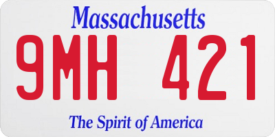 MA license plate 9MH421