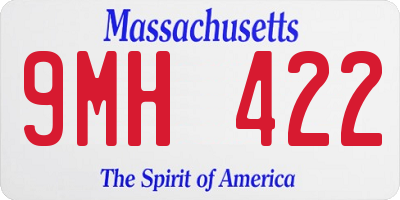 MA license plate 9MH422