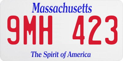 MA license plate 9MH423