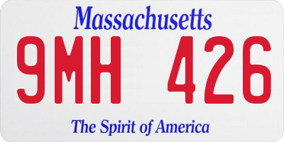 MA license plate 9MH426