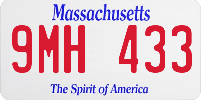 MA license plate 9MH433