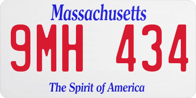 MA license plate 9MH434