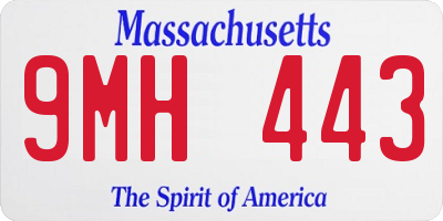 MA license plate 9MH443