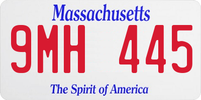 MA license plate 9MH445