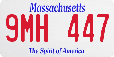 MA license plate 9MH447