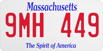 MA license plate 9MH449